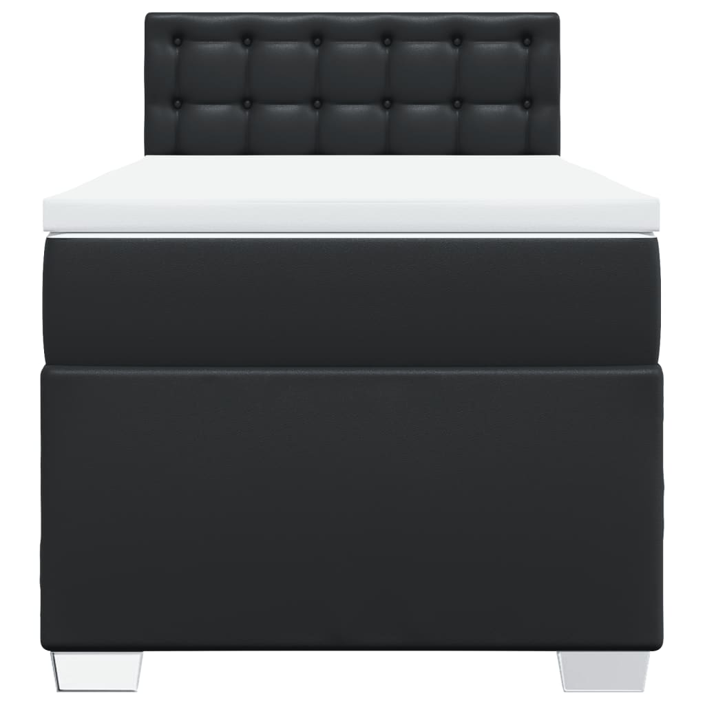 Sommier à lattes de lit avec matelas Noir 90x190 cm Similicuir - XIOS