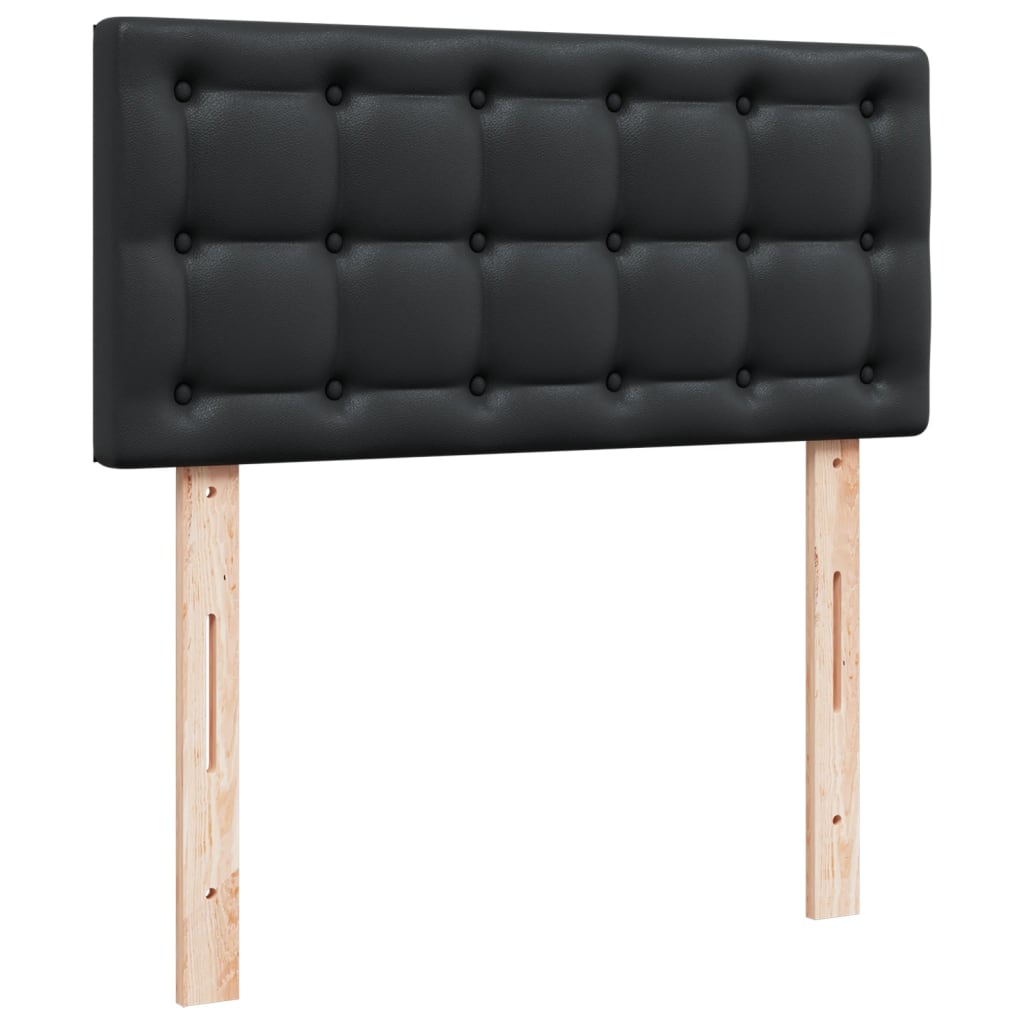 Sommier à lattes de lit avec matelas Noir 90x190 cm Similicuir - XIOS