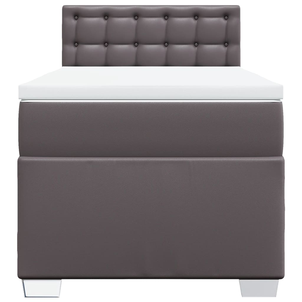 Sommier à lattes de lit avec matelas Gris 90x190 cm Similicuir - XIOS