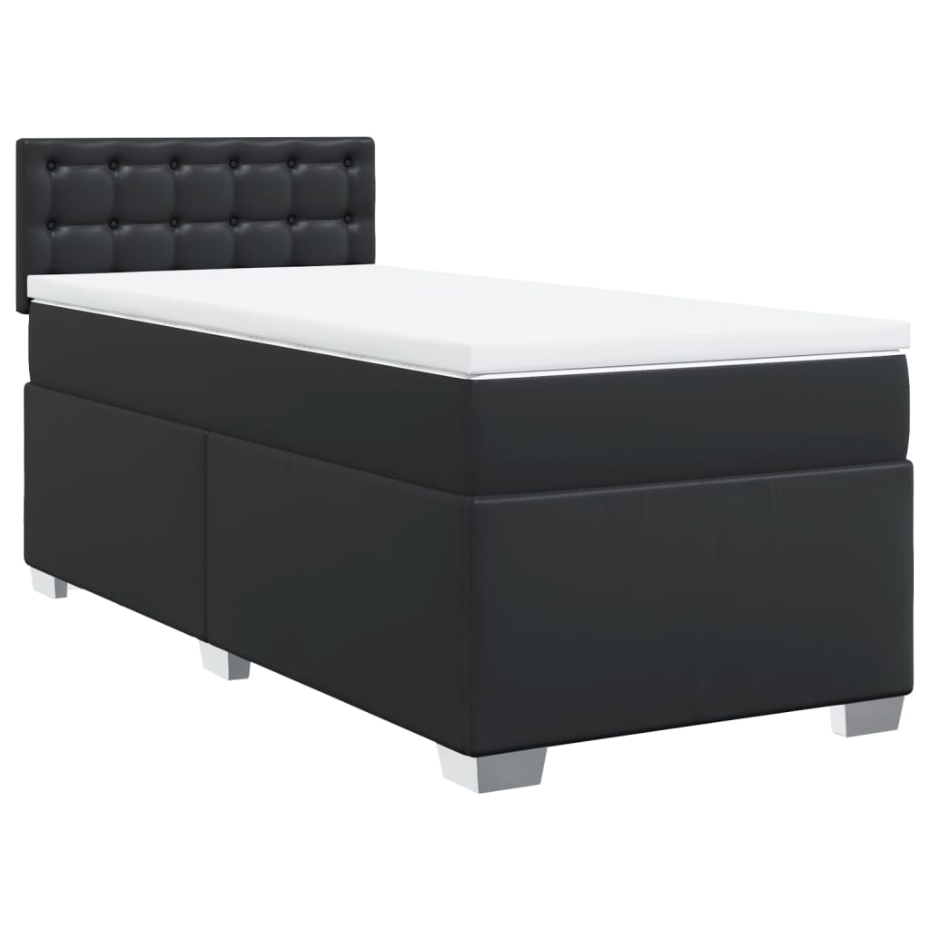 Sommier à lattes de lit avec matelas Noir 100x200 cm Similicuir - XIOS