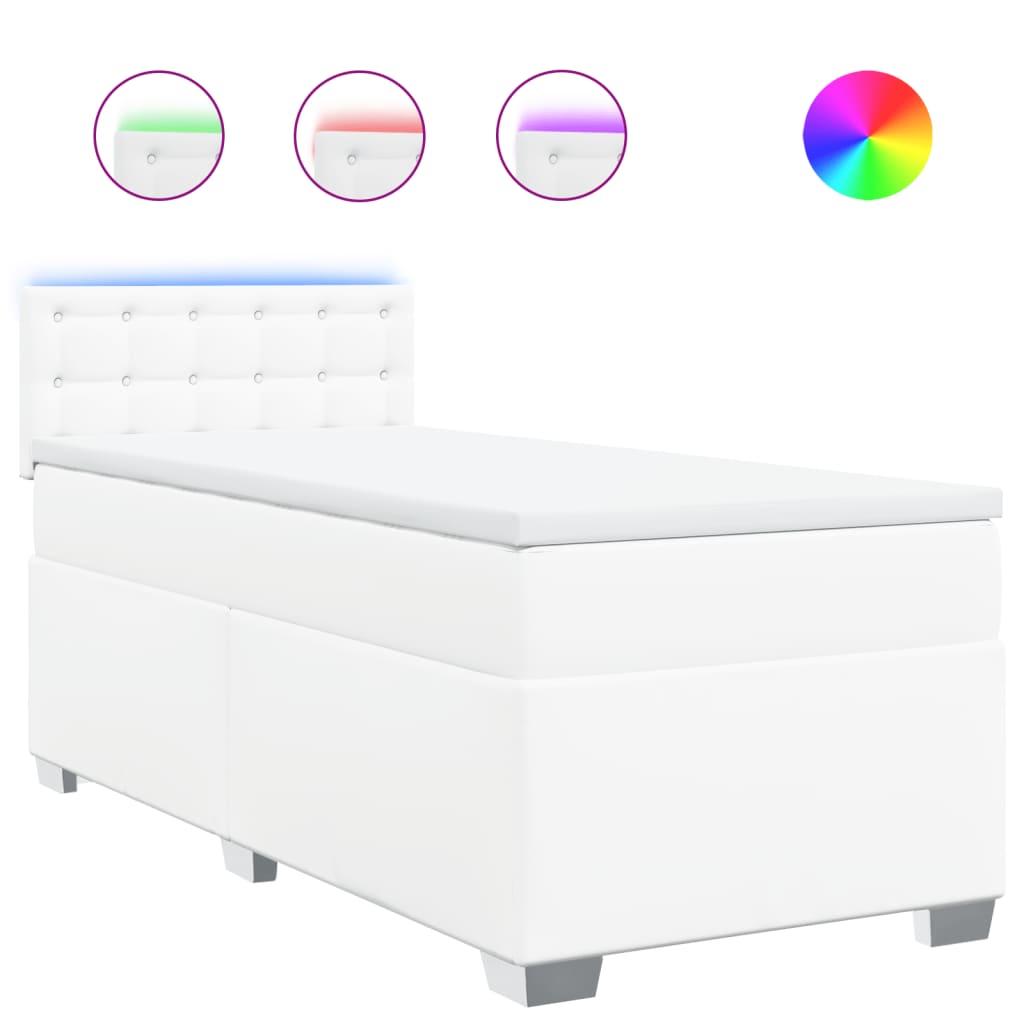 Sommier à lattes de lit avec matelas Blanc 100x200cm Similicuir - XIOS
