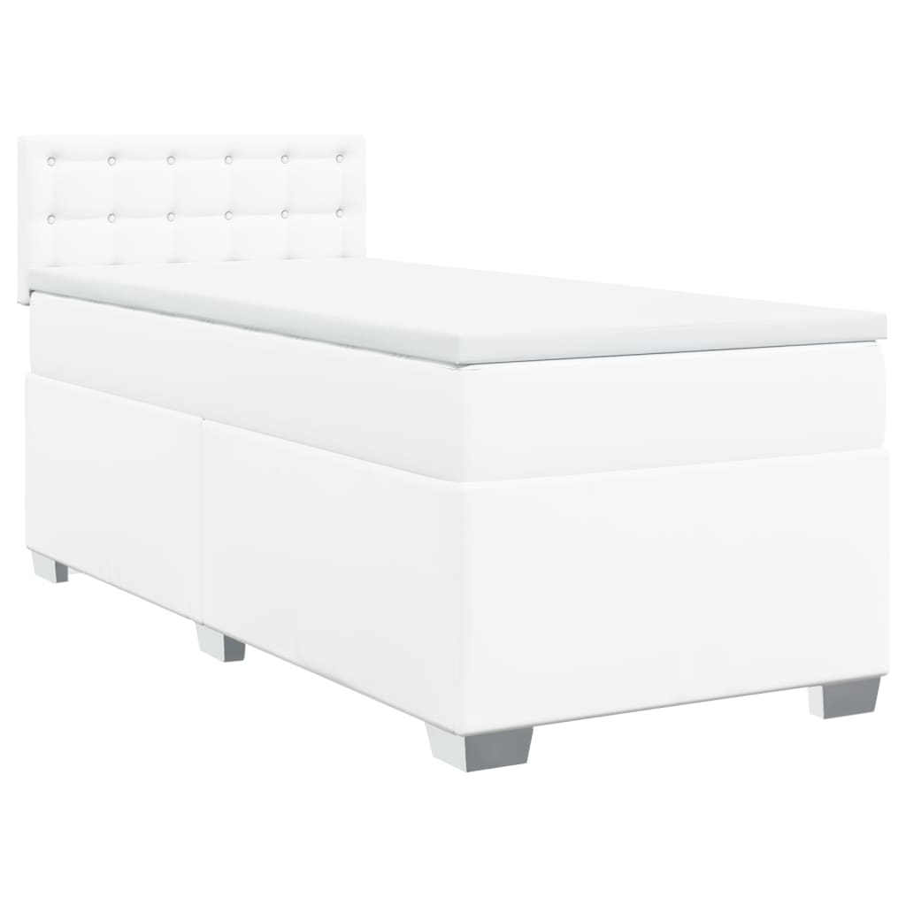 Sommier à lattes de lit avec matelas Blanc 100x200cm Similicuir - XIOS
