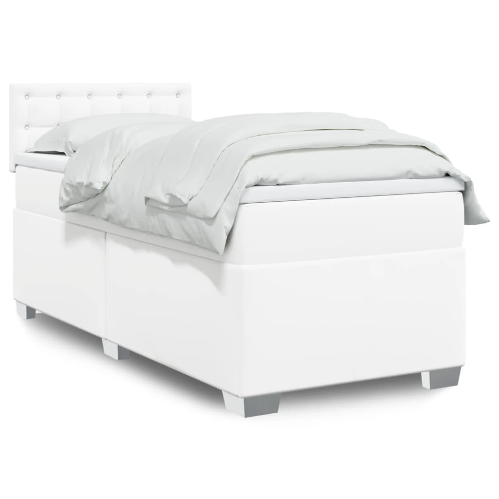 Sommier à lattes de lit avec matelas Blanc 100x200cm Similicuir - XIOS