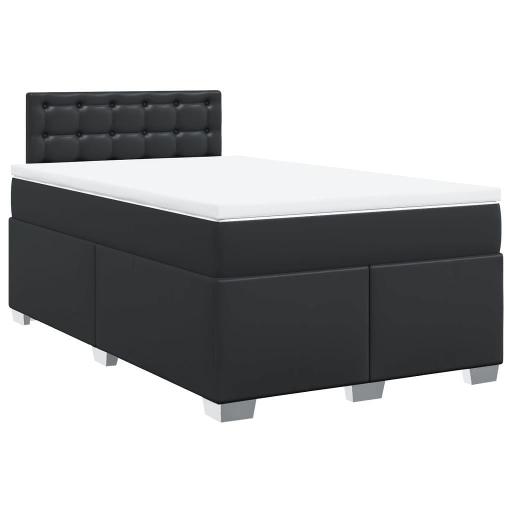 Sommier à lattes de lit avec matelas noir 120x190 cm similicuir - XIOS