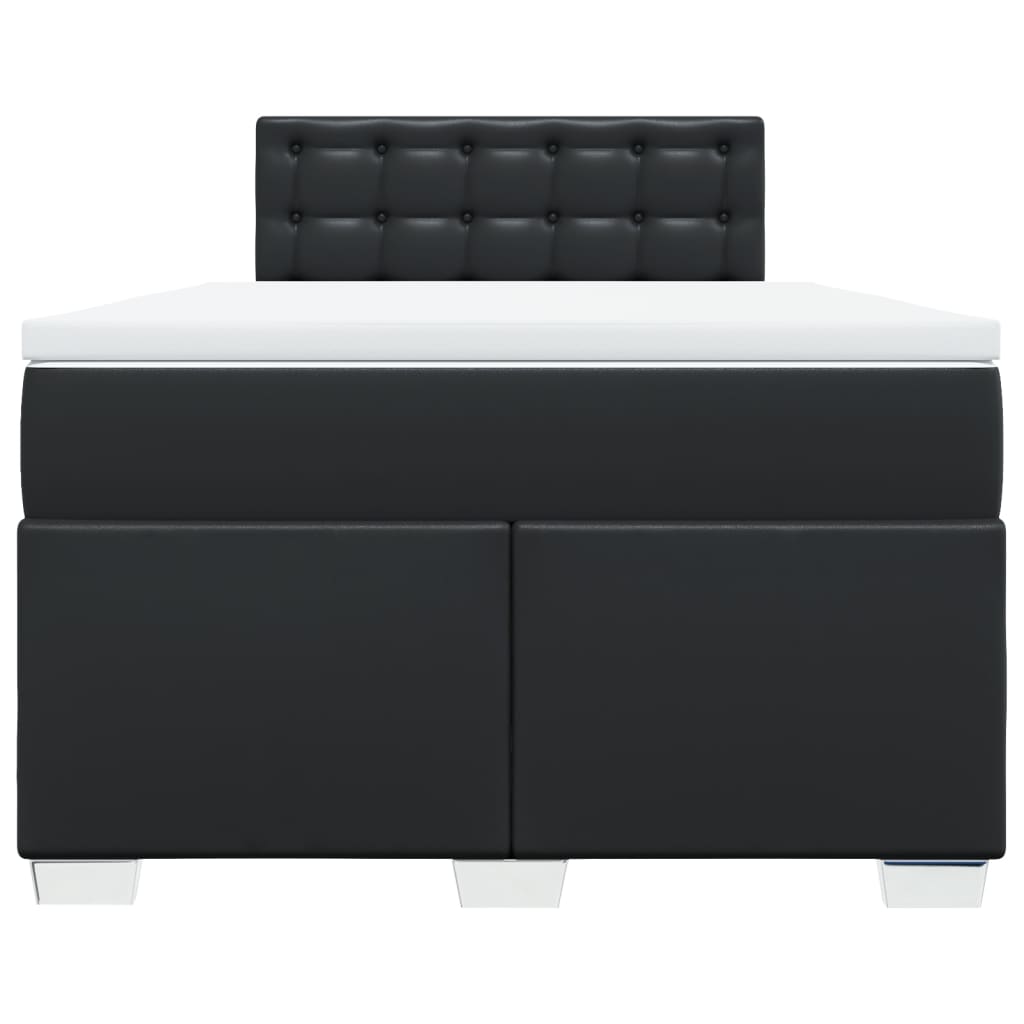 Sommier à lattes de lit avec matelas noir 120x190 cm similicuir - XIOS