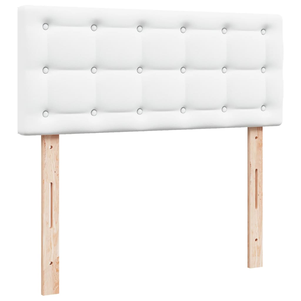 Sommier à lattes de lit avec matelas blanc 120x190cm similicuir - XIOS