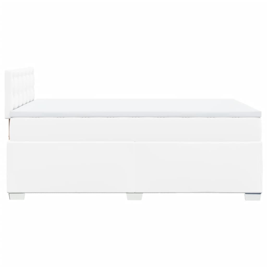 Sommier à lattes de lit avec matelas blanc 120x190cm similicuir - XIOS