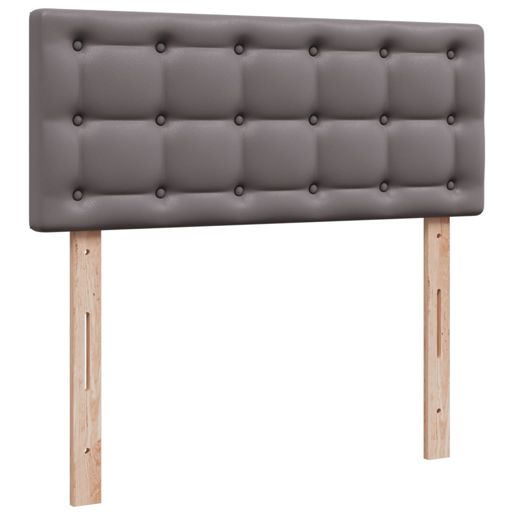 Sommier à lattes de lit avec matelas gris 120x190 cm similicuir - XIOS