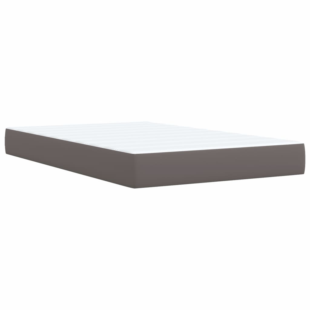 Sommier à lattes de lit avec matelas gris 120x190 cm similicuir - XIOS