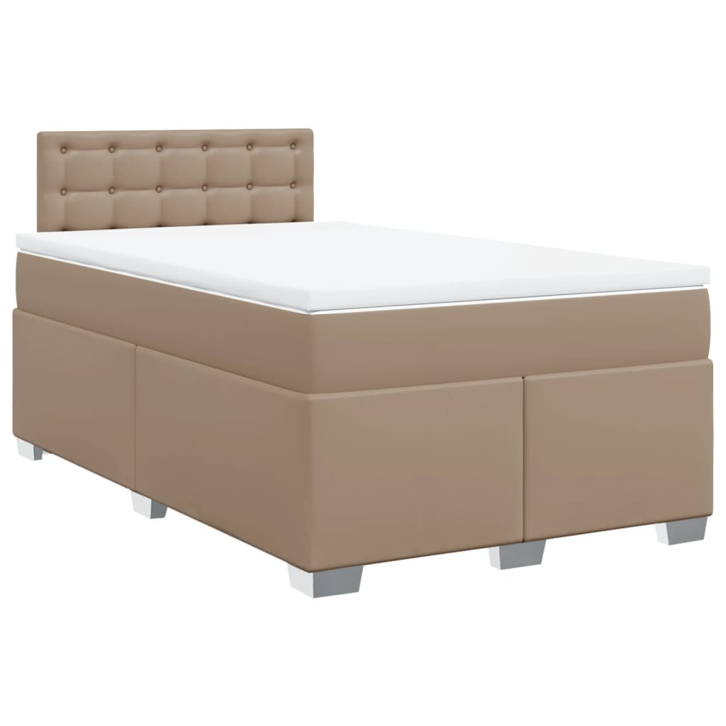 Sommier à lattes de lit matelas cappuccino 120x190cm similicuir - XIOS