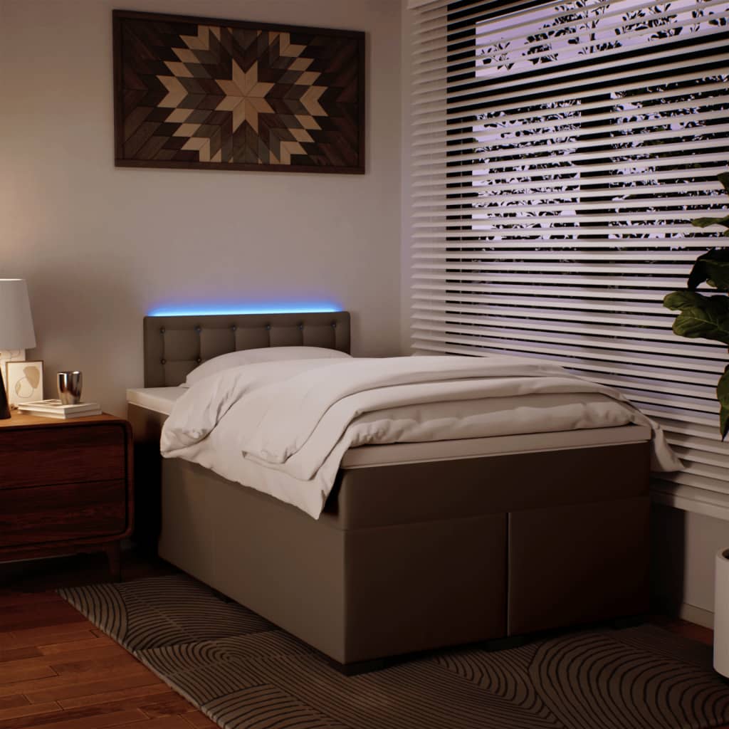 Sommier à lattes de lit matelas cappuccino 120x190cm similicuir - XIOS