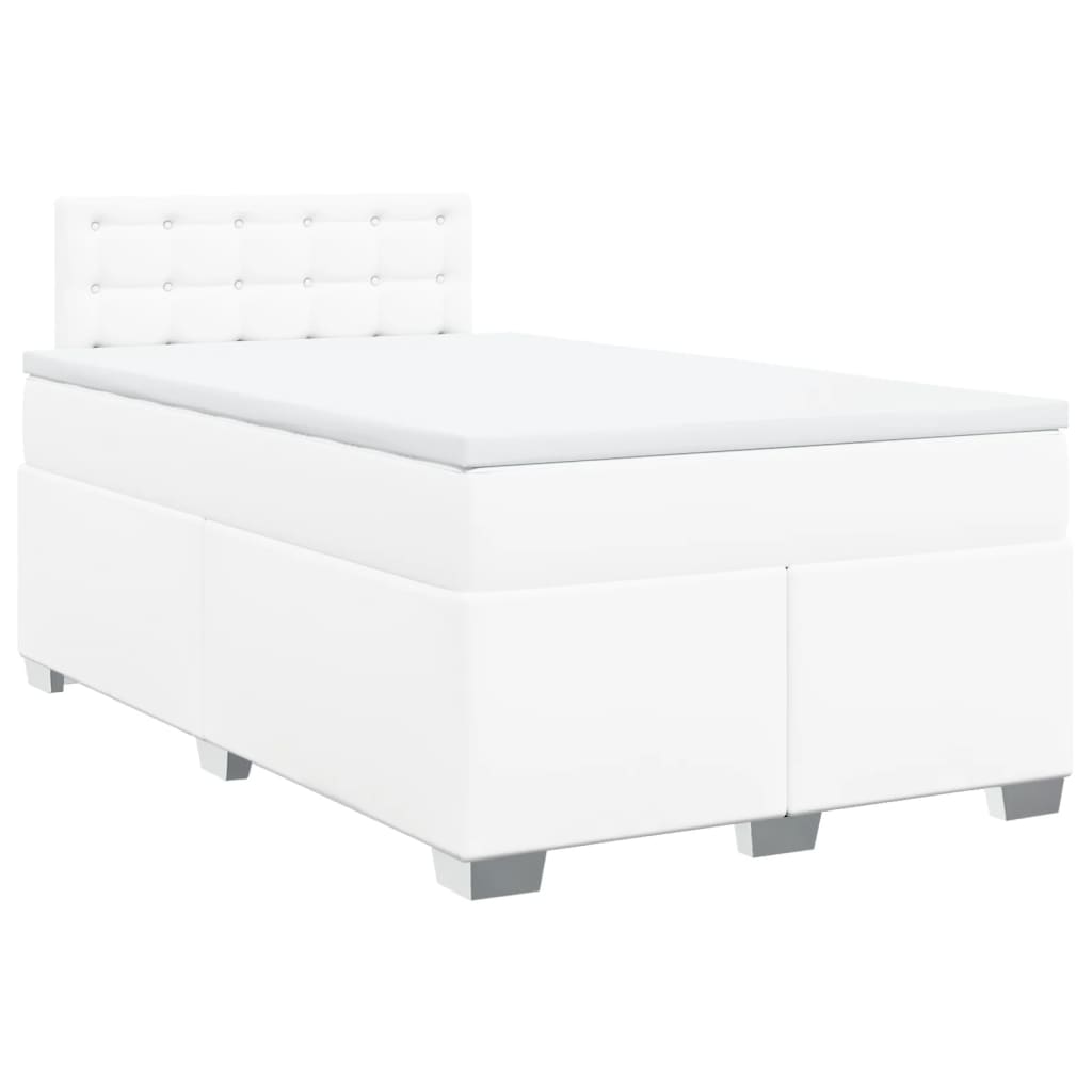 Sommier à lattes de lit avec matelas Blanc 120x200cm Similicuir - XIOS