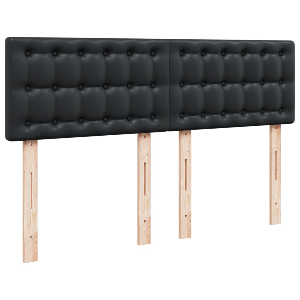 Sommier à lattes de lit avec matelas Noir 140x190 cm Similicuir - XIOS