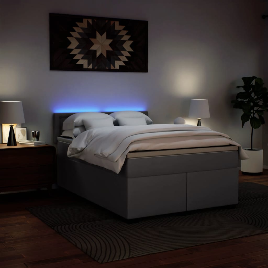 Sommier à lattes de lit avec matelas Gris 140x200 cm Similicuir - XIOS