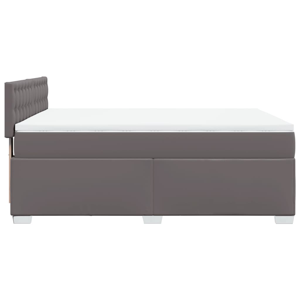 Sommier à lattes de lit avec matelas Gris 140x200 cm Similicuir - XIOS