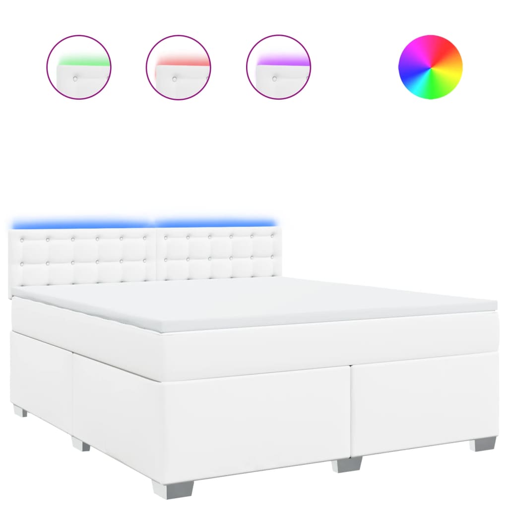 Sommier à lattes de lit avec matelas Blanc 180x200cm Similicuir - XIOS