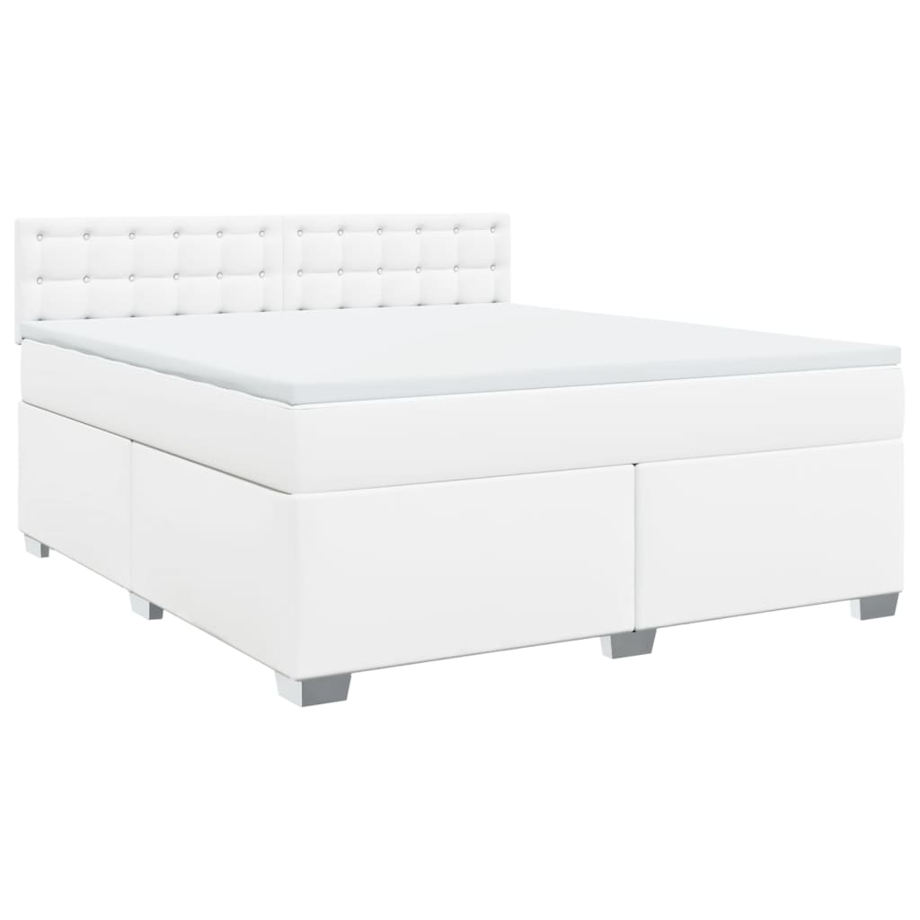 Sommier à lattes de lit avec matelas Blanc 180x200cm Similicuir - XIOS