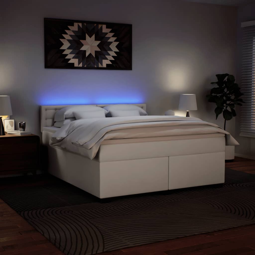 Sommier à lattes de lit avec matelas Blanc 180x200cm Similicuir - XIOS
