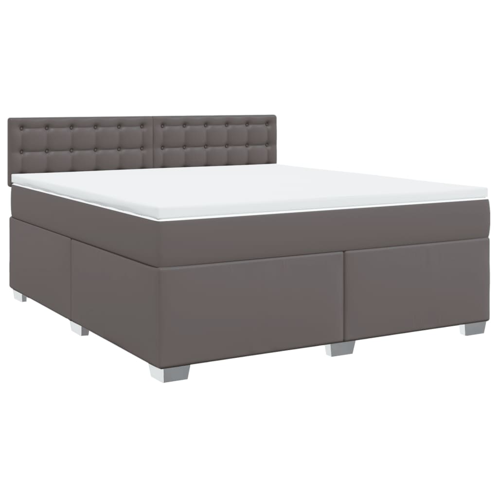 Sommier à lattes de lit avec matelas Gris 180x200 cm Similicuir - XIOS