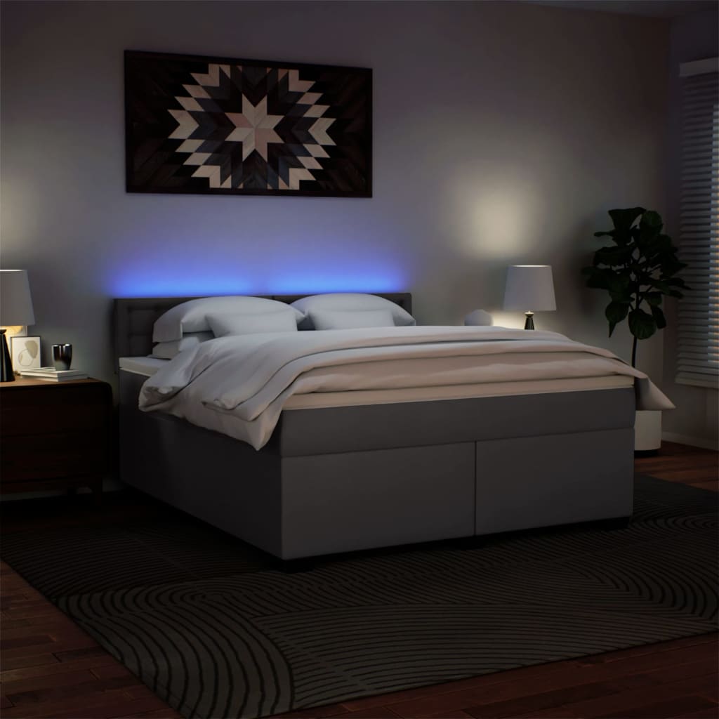 Sommier à lattes de lit avec matelas Gris 180x200 cm Similicuir - XIOS