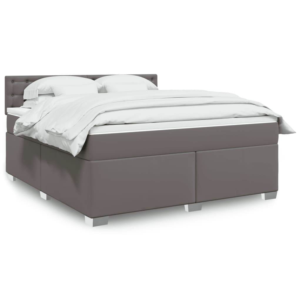 Sommier à lattes de lit avec matelas Gris 180x200 cm Similicuir - XIOS