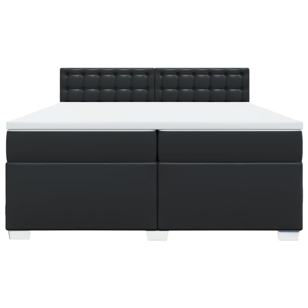 Sommier à lattes de lit avec matelas Noir 200x200 cm Similicuir - XIOS