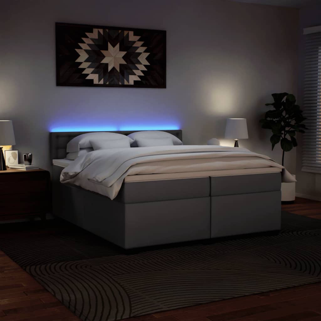 Sommier à lattes de lit avec matelas Gris 200x200 cm Similicuir - XIOS