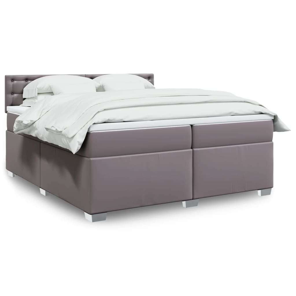 Sommier à lattes de lit avec matelas Gris 200x200 cm Similicuir - XIOS