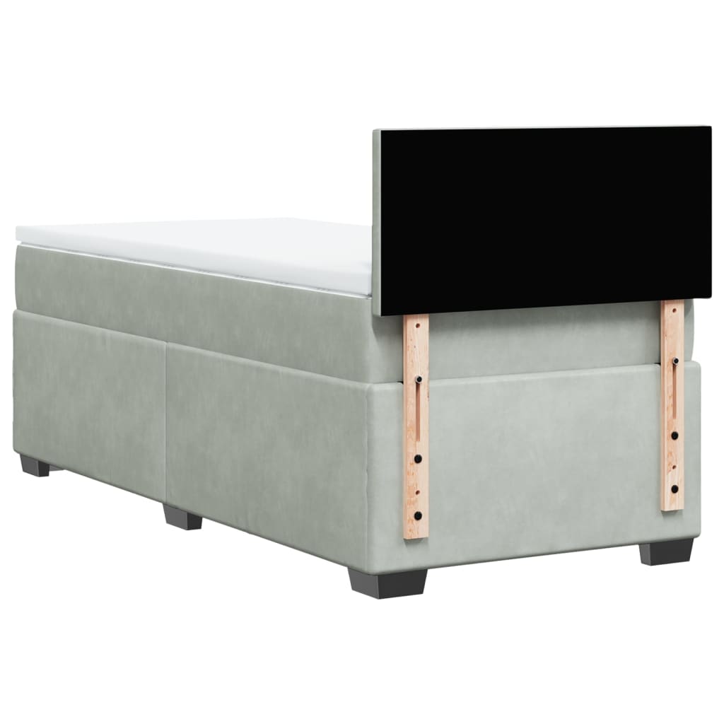Sommier à lattes de lit et matelas Gris clair 80x200 cm Velours - XIOS