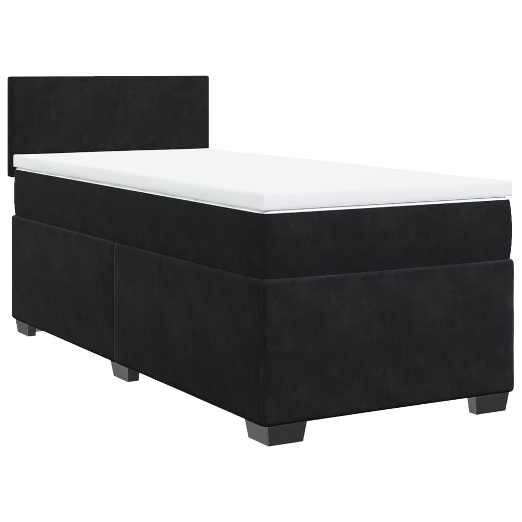 Sommier à lattes de lit et matelas Noir 80x200 cm Velours - XIOS