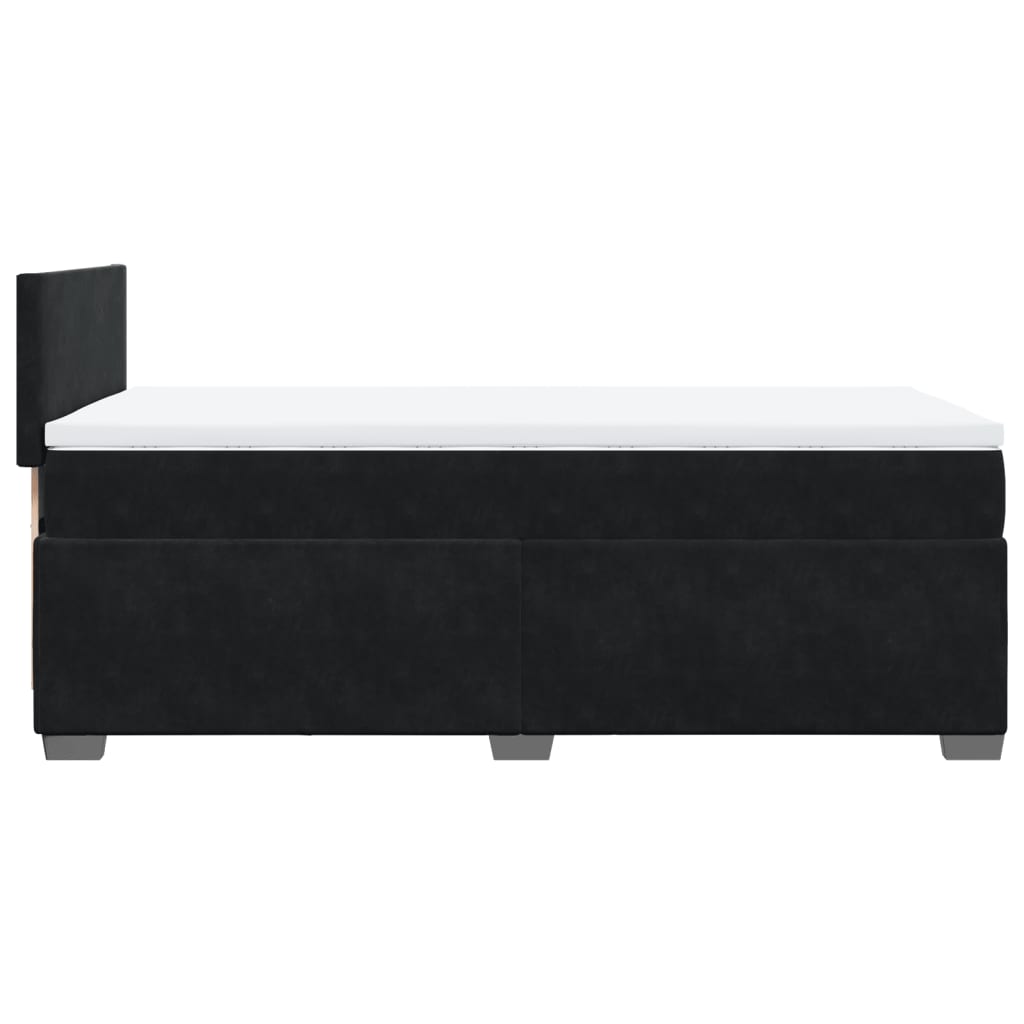 Sommier à lattes de lit et matelas Noir 80x200 cm Velours - XIOS