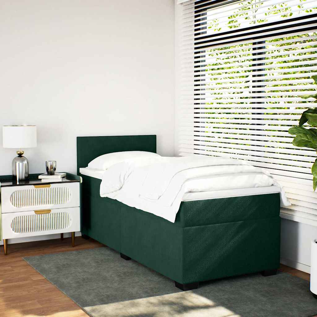 Sommier à lattes de lit et matelas Vert foncé 80x200 cm Velours - XIOS