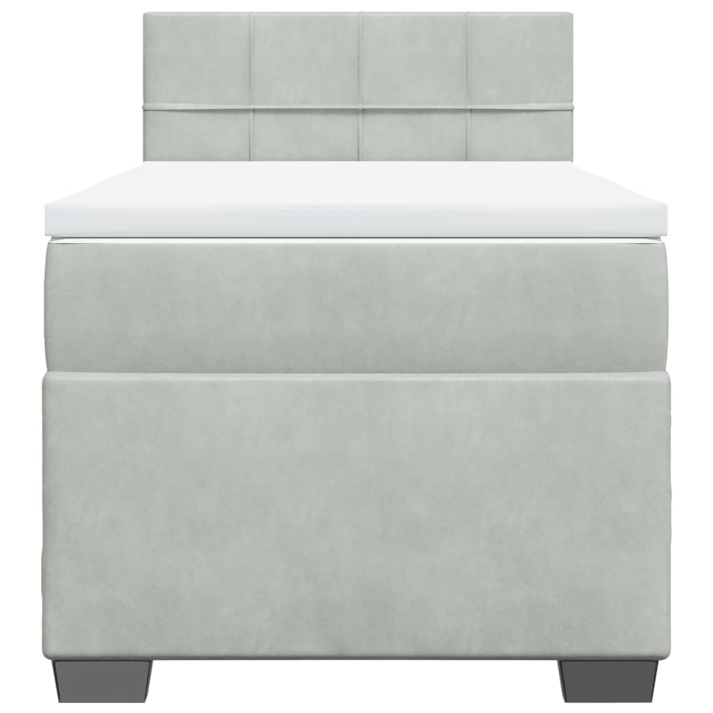 Sommier à lattes de lit et matelas Gris clair 80x200 cm Velours - XIOS