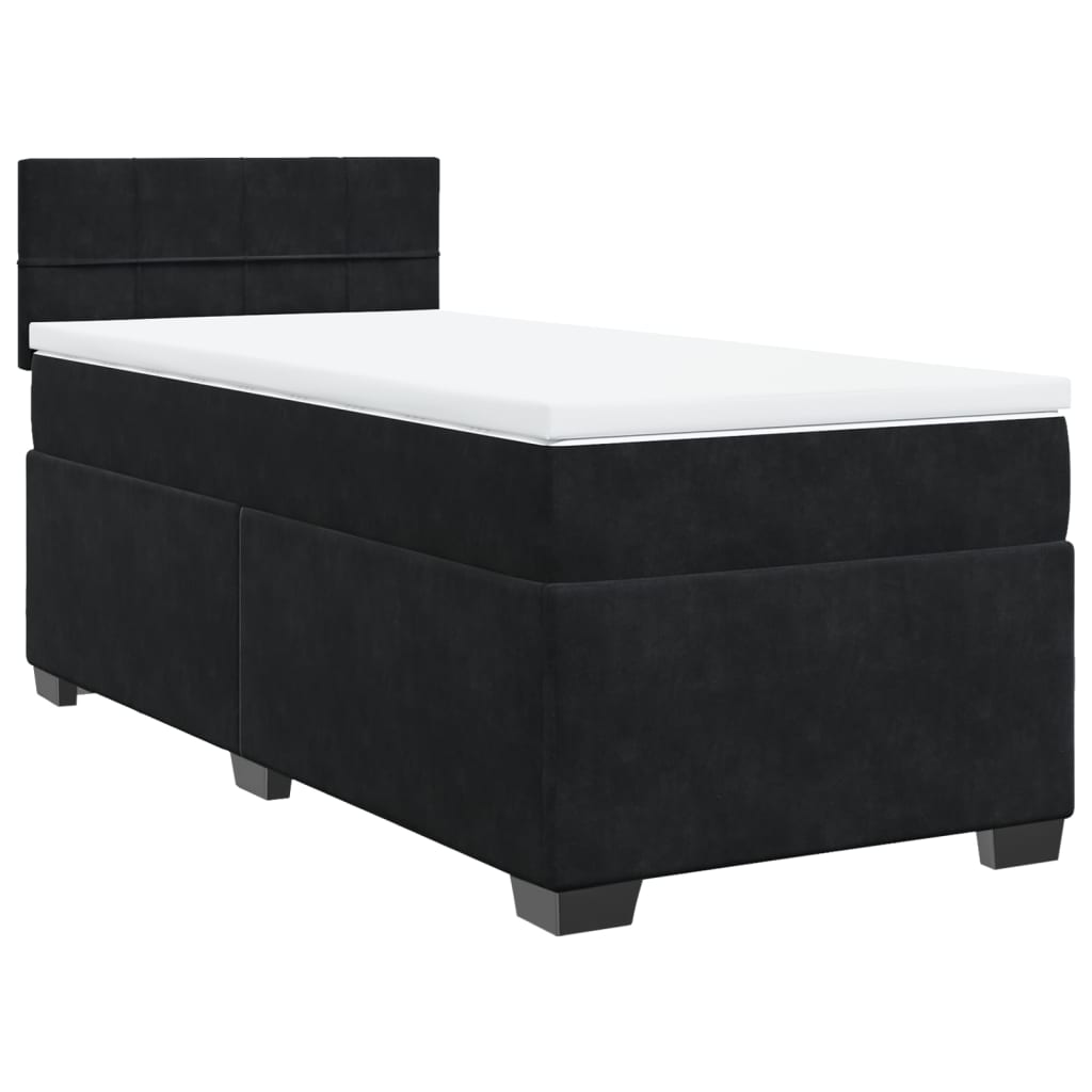 Sommier à lattes de lit et matelas Noir 80x200 cm Velours - XIOS