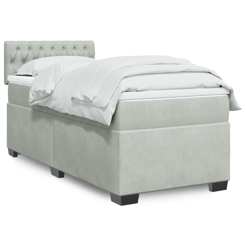 Sommier à lattes de lit et matelas Gris clair 80x200 cm Velours - XIOS