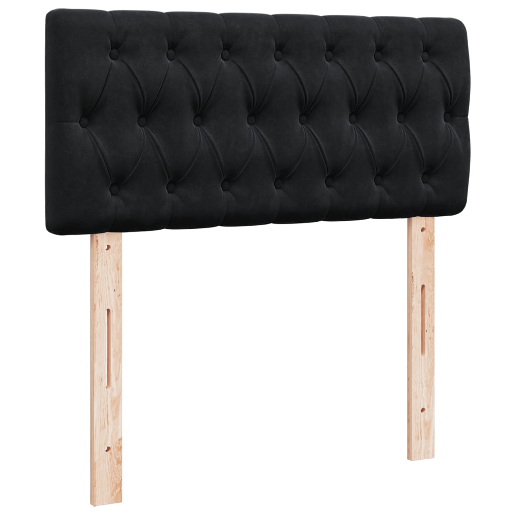 Sommier à lattes de lit et matelas Noir 80x200 cm Velours - XIOS