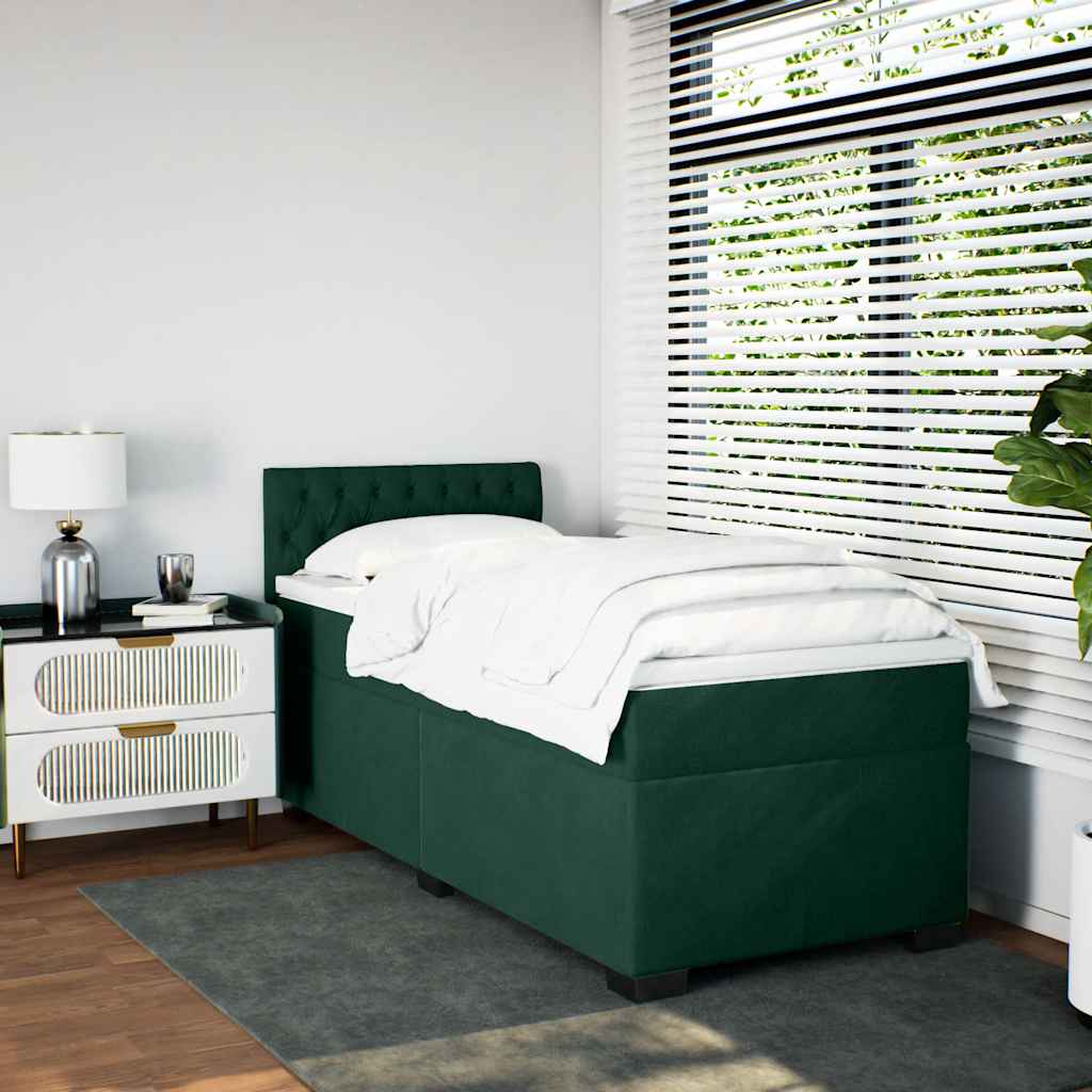 Sommier à lattes de lit et matelas Vert foncé 80x200 cm Velours - XIOS