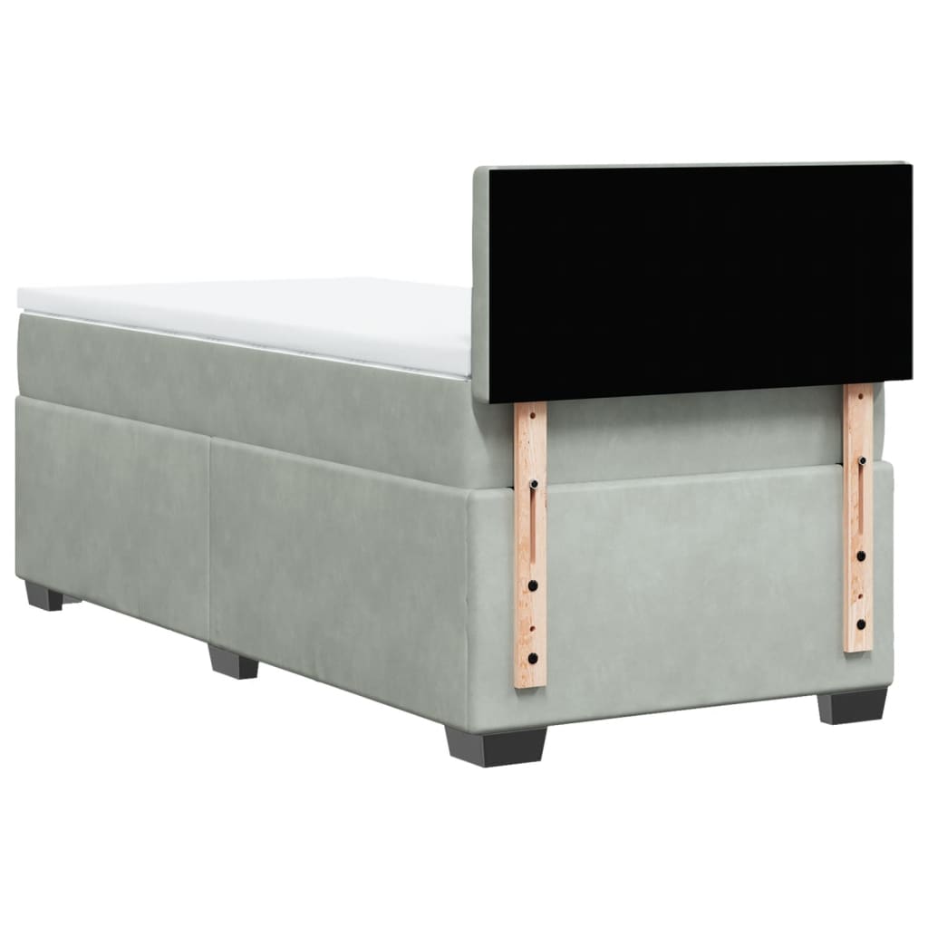 Sommier à lattes de lit et matelas Gris clair 80x200 cm Velours - XIOS