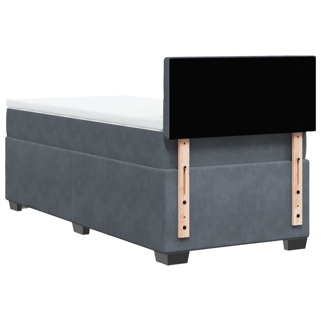 Sommier à lattes de lit et matelas Gris foncé 80x200 cm Velours - XIOS