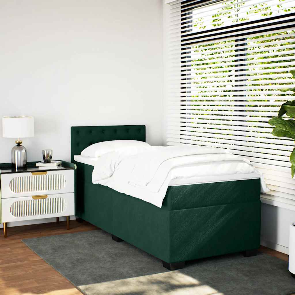 Sommier à lattes de lit et matelas Vert foncé 80x200 cm Velours - XIOS
