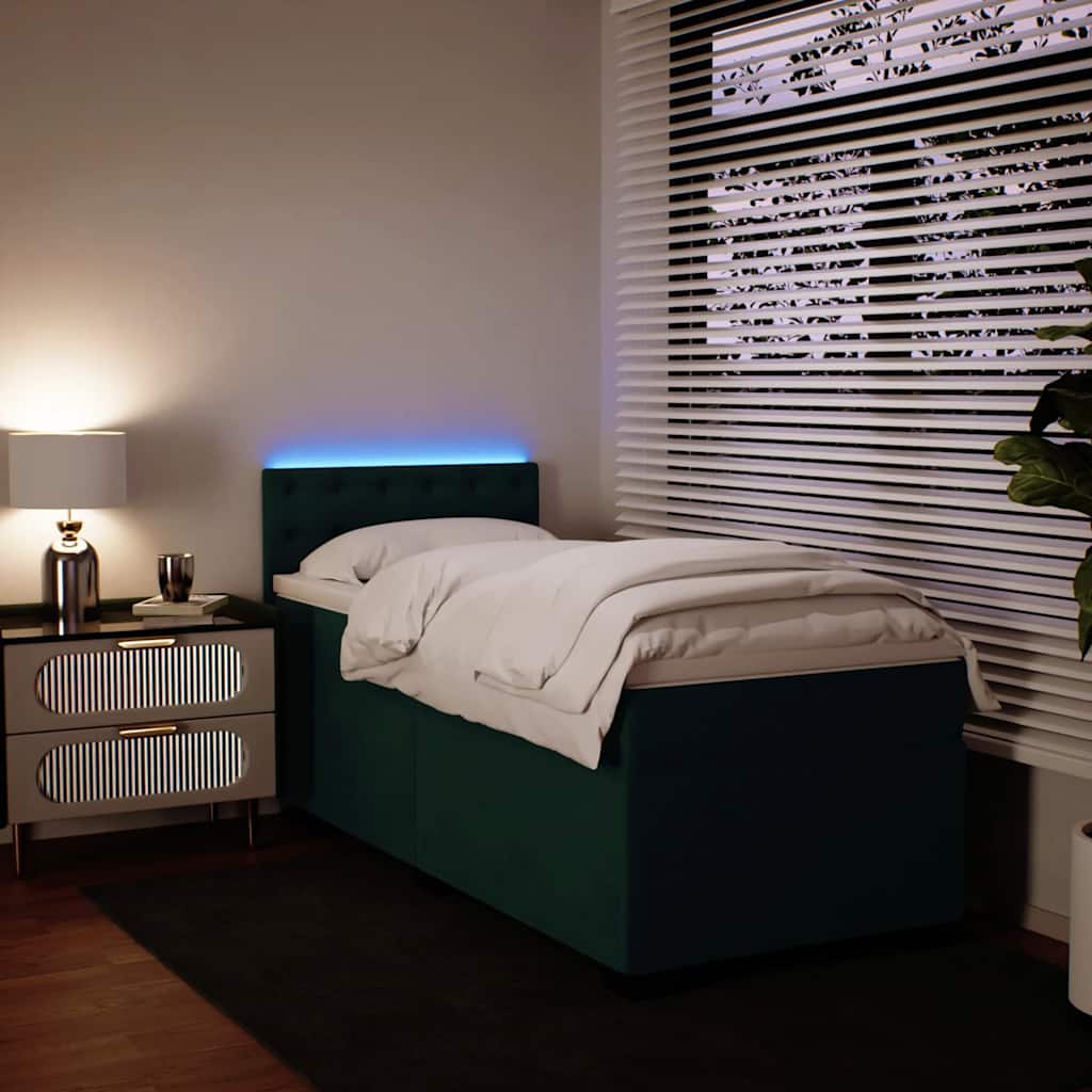 Sommier à lattes de lit et matelas Vert foncé 80x200 cm Velours - XIOS