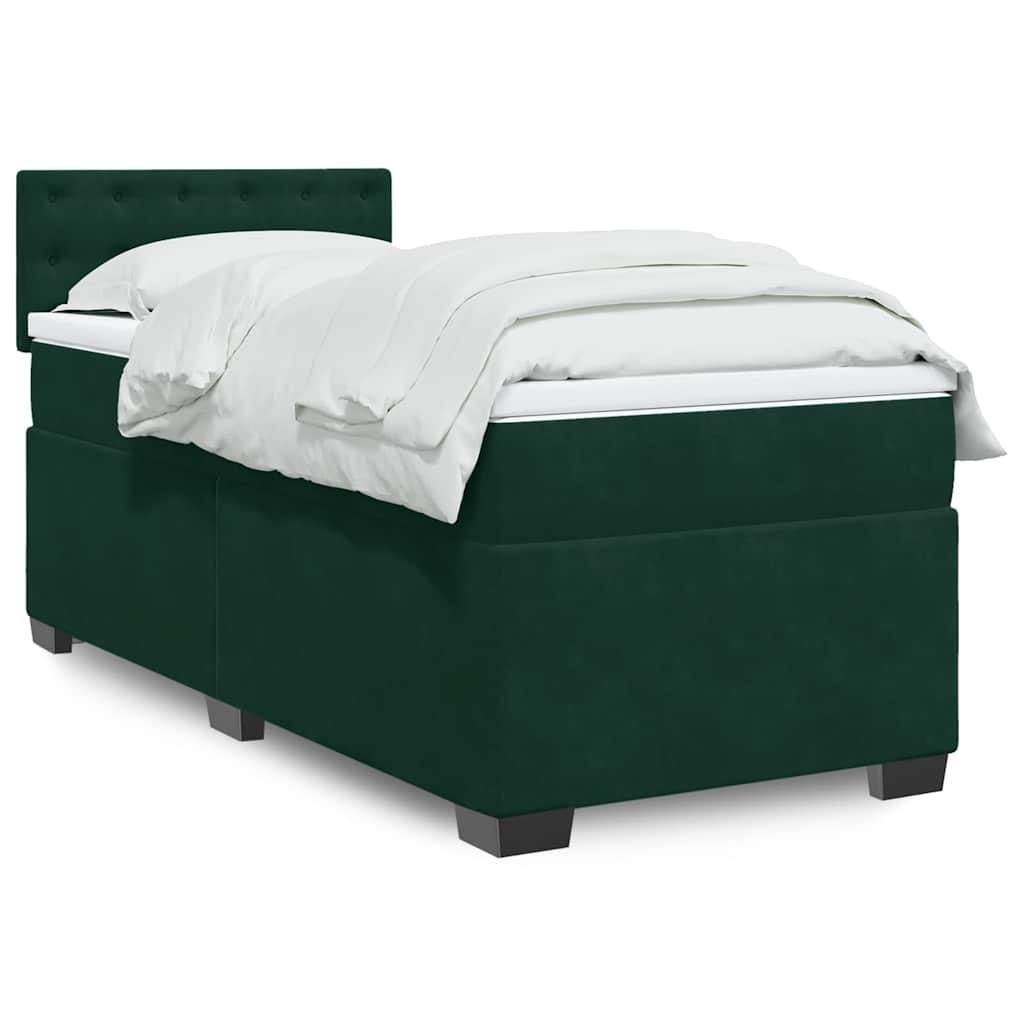 Sommier à lattes de lit et matelas Vert foncé 80x200 cm Velours - XIOS