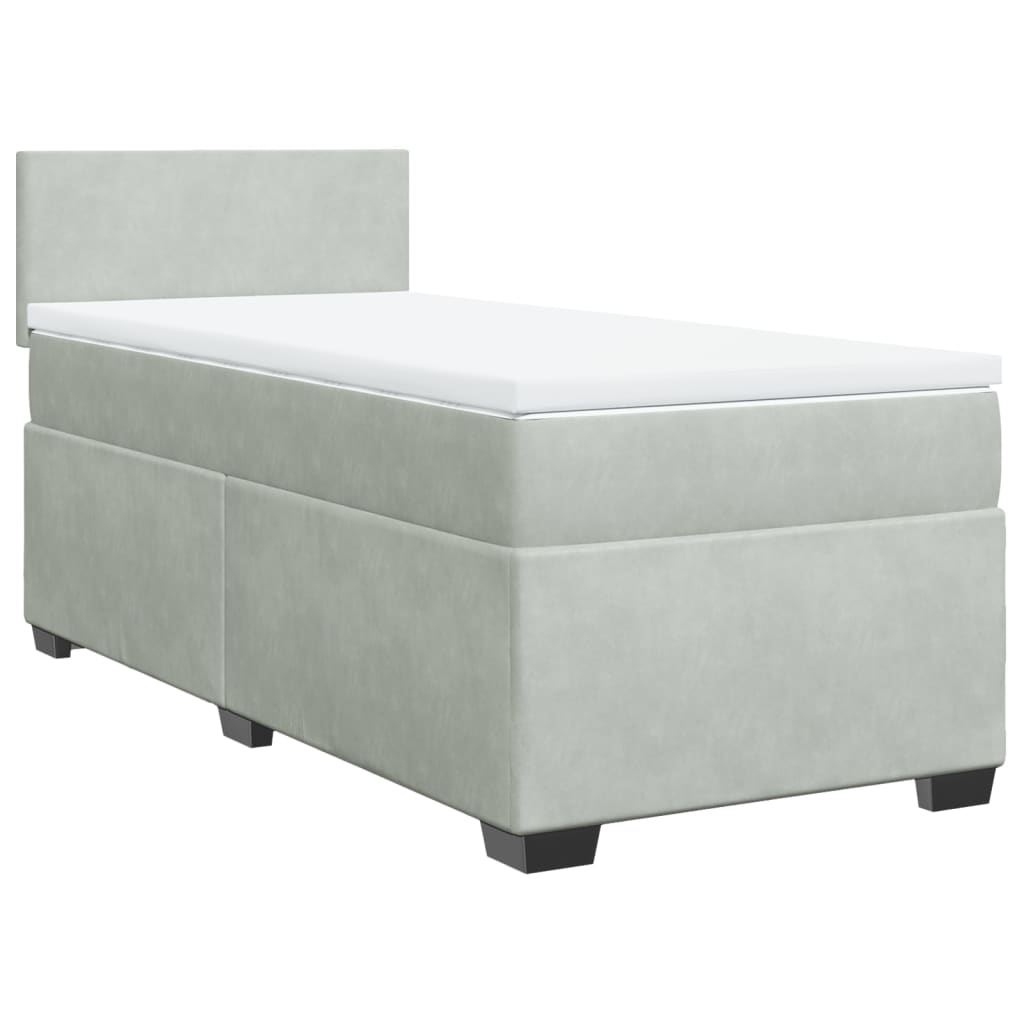 Sommier à lattes de lit et matelas Gris clair 90x190 cm Velours - XIOS