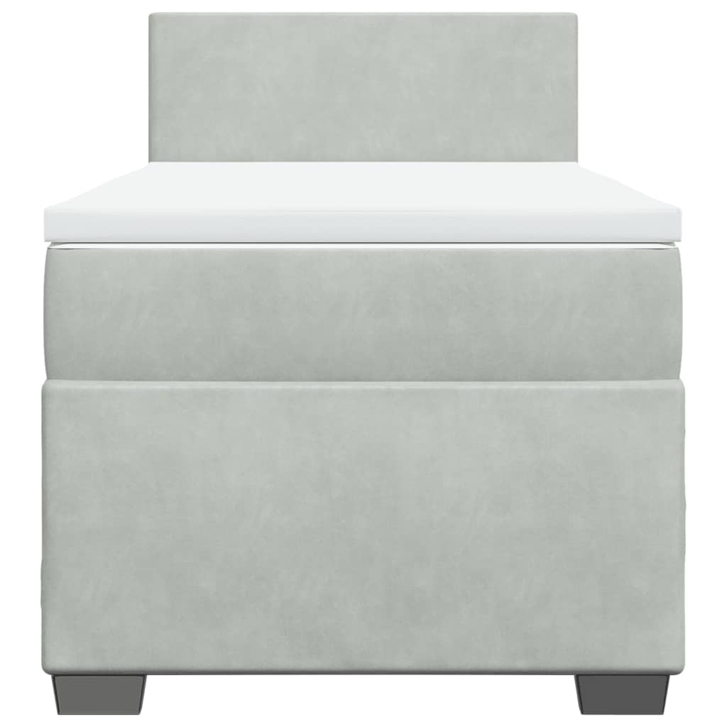Sommier à lattes de lit et matelas Gris clair 90x190 cm Velours - XIOS