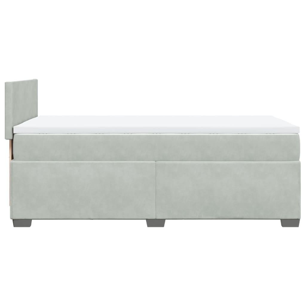 Sommier à lattes de lit et matelas Gris clair 90x190 cm Velours - XIOS