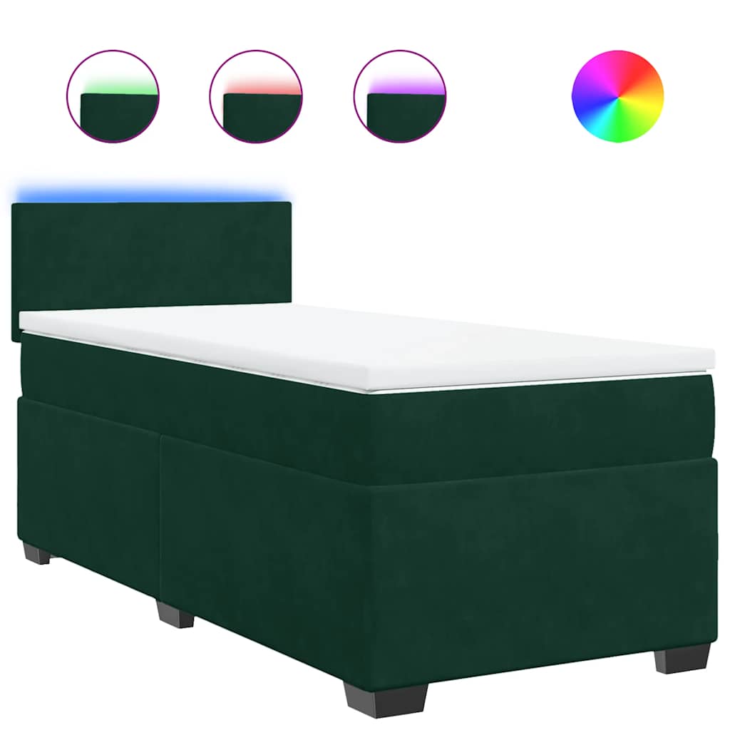 Sommier à lattes de lit avec matelas Vert foncé 90x190 cm - XIOS