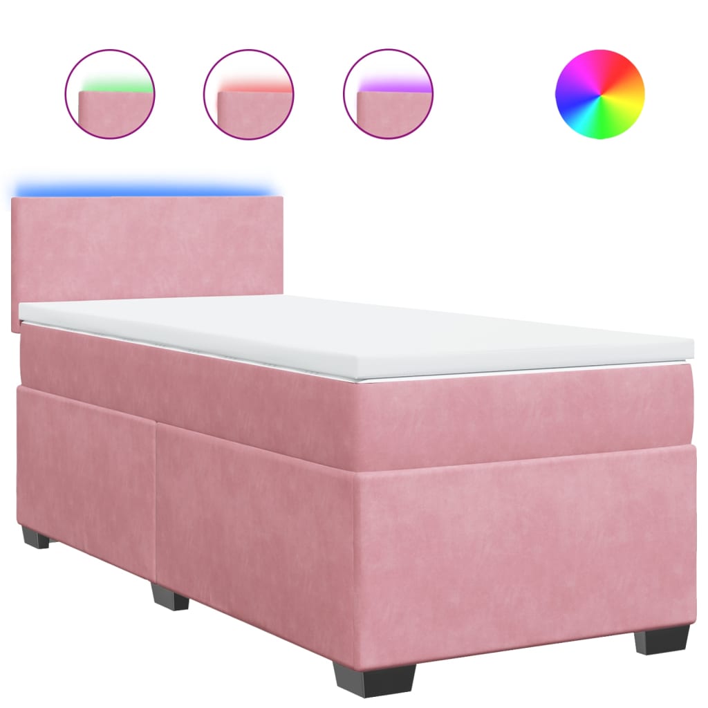 Sommier à lattes de lit avec matelas Rose 90x190 cm Velours - XIOS
