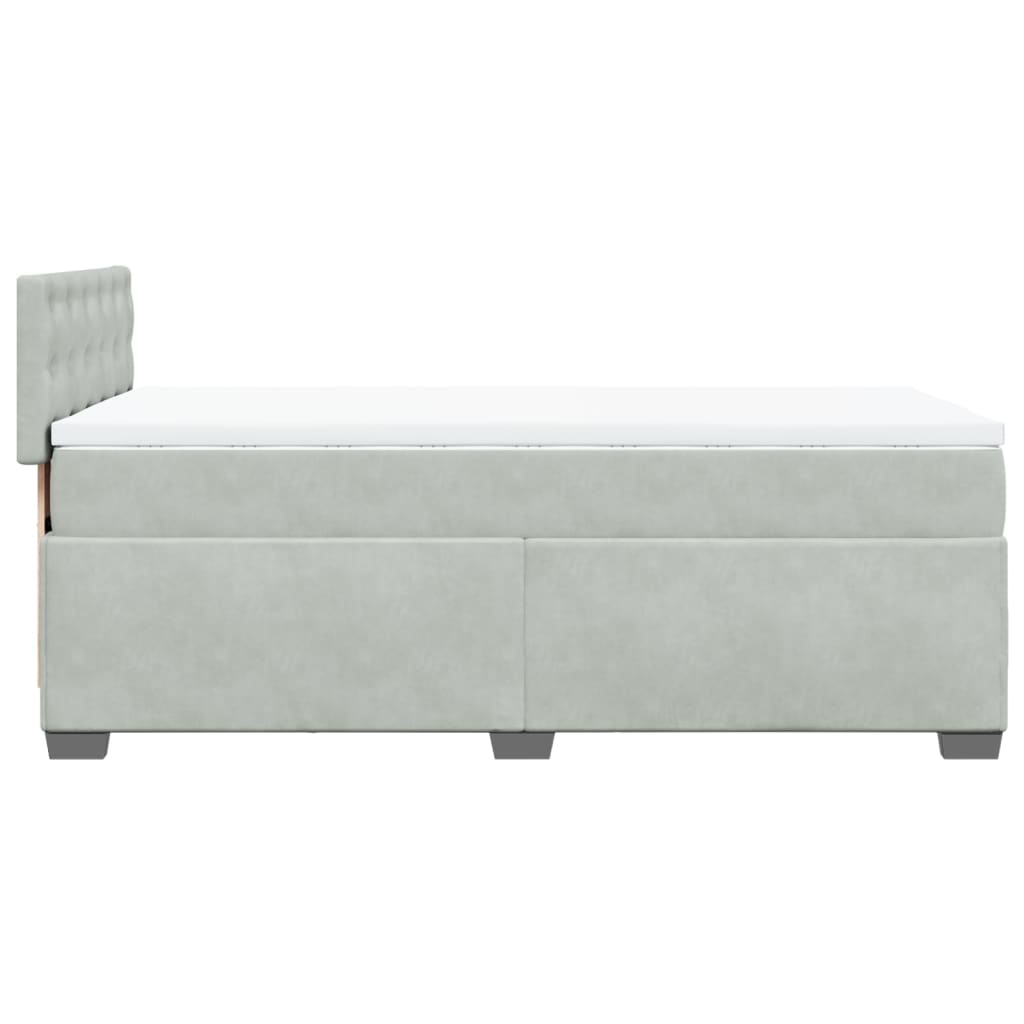 Sommier à lattes de lit et matelas Gris clair 90x190 cm Velours - XIOS