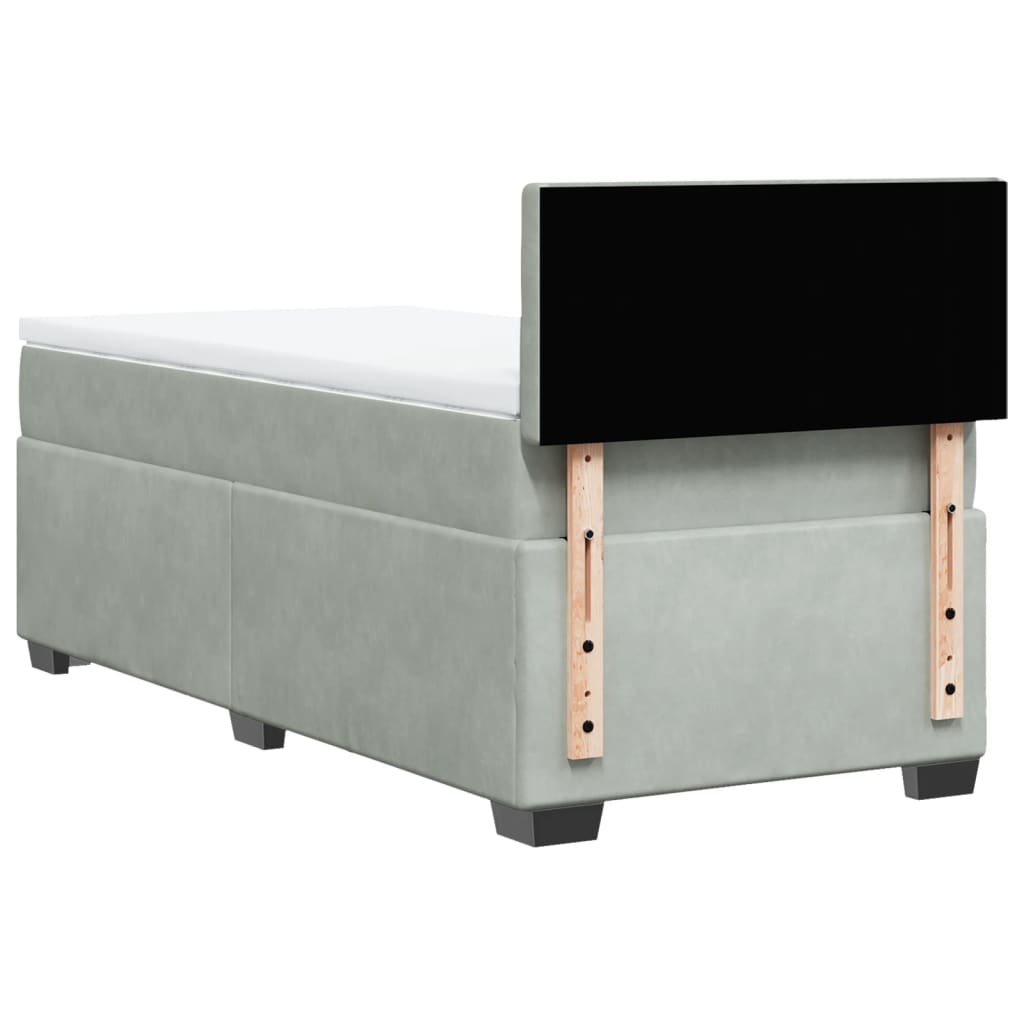 Sommier à lattes de lit et matelas Gris clair 90x190 cm Velours - XIOS