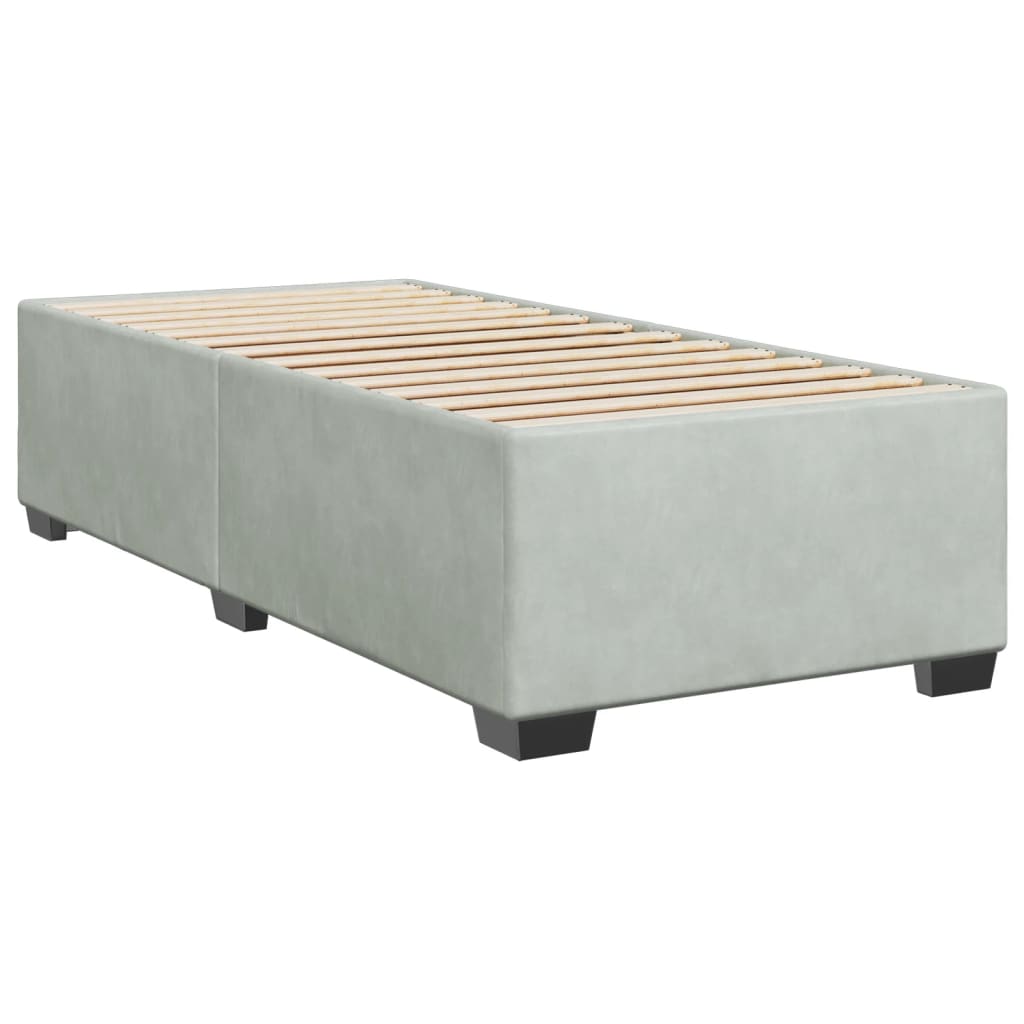 Sommier à lattes de lit et matelas Gris clair 90x190 cm Velours - XIOS
